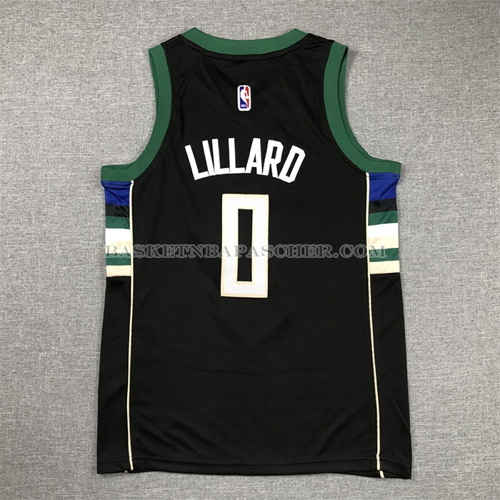 Maillot Enfant Milwaukee Bucks Damian Lillard NO 0 Statement 2018-19 Noir